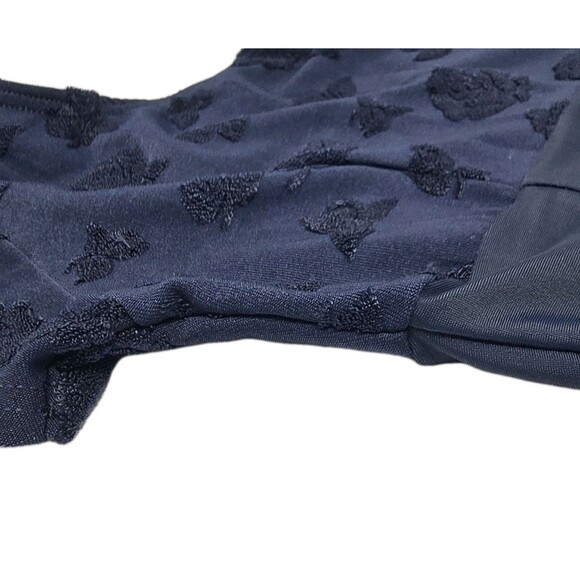 Body Wrappers VTG Embossed Floral Navy SS Dance Leotard Size Preteen Adult XS/S - Picture 11 of 16